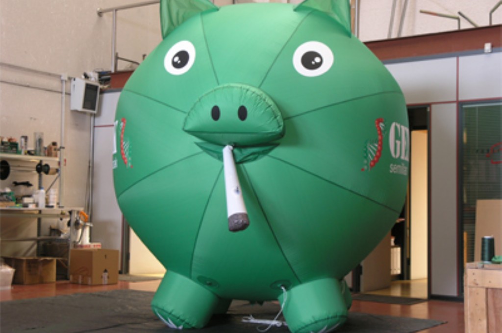Hinchable de helio personalizado como un cerdo