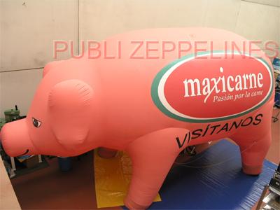 Zepelim dirigvel com forma de porco 6m Maxicarne